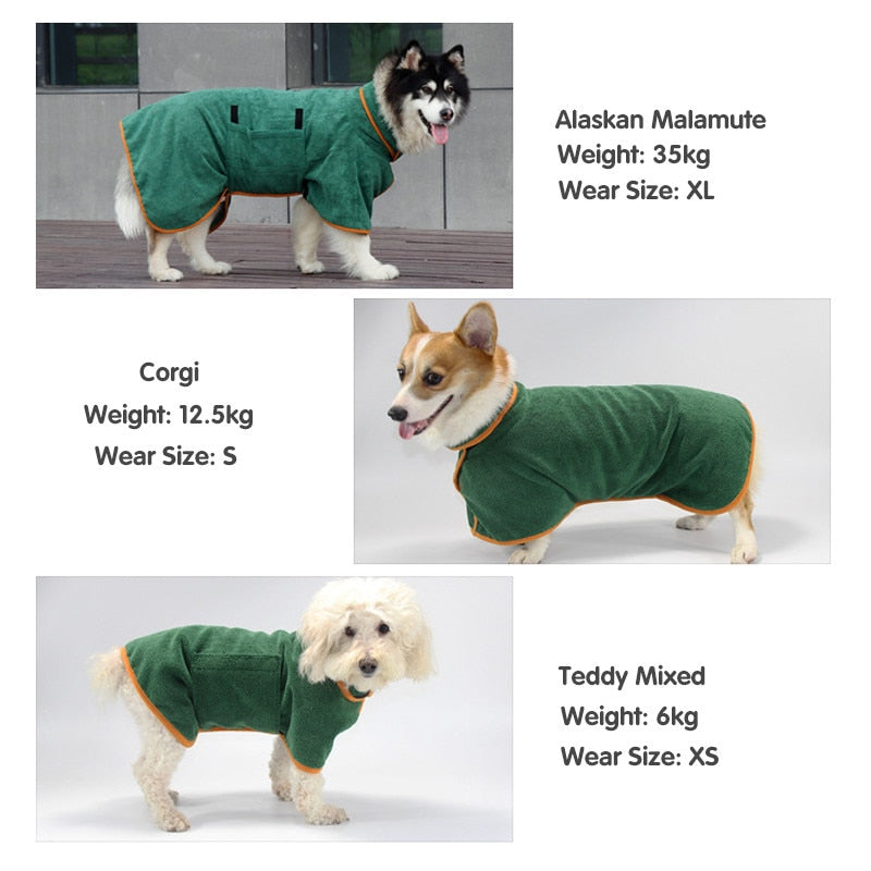 Super Absorbent Pet Bathrobe-M